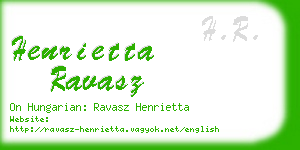 henrietta ravasz business card